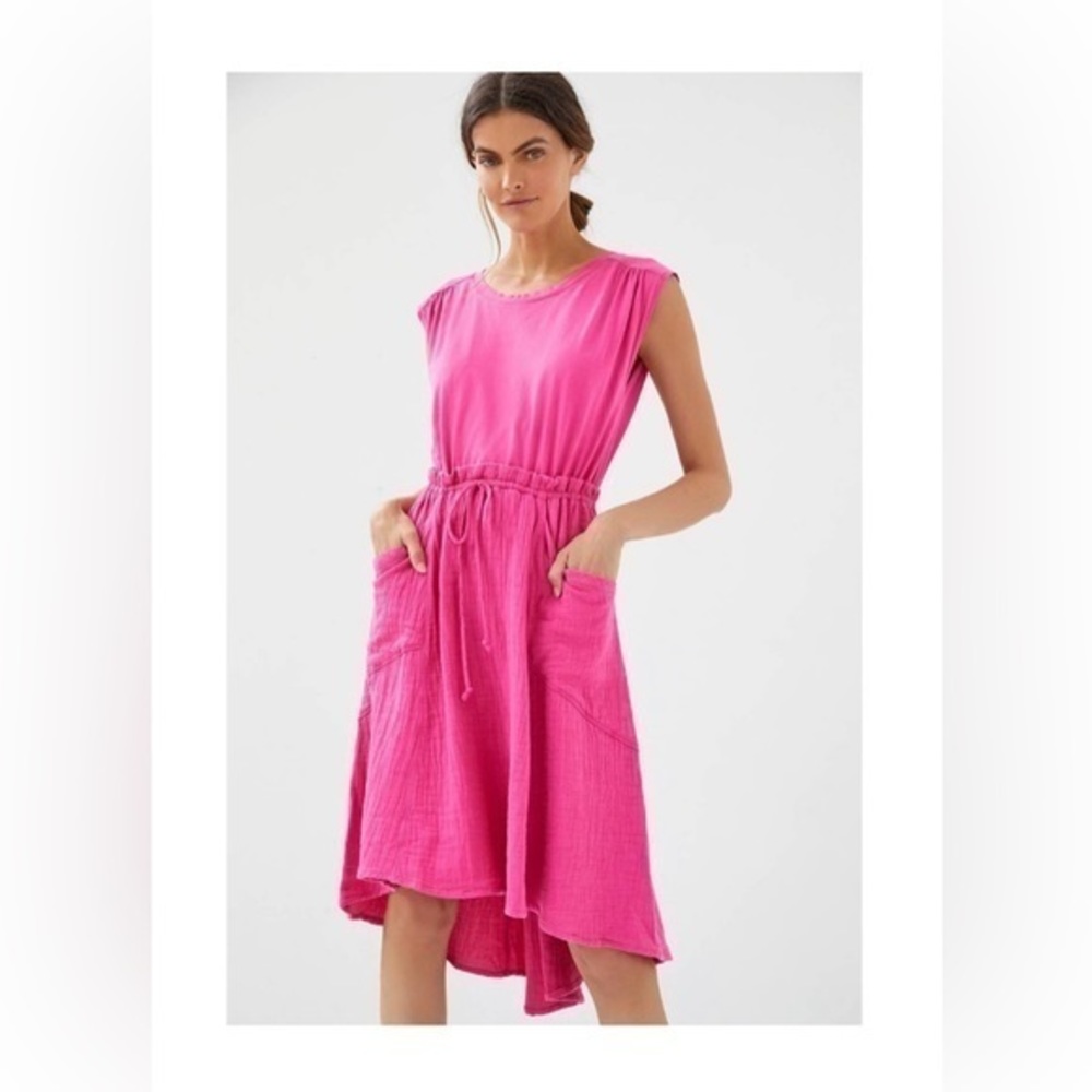 Daily Practice by Anthropologie Everyday Tee Dress 1X Raspberry Rose